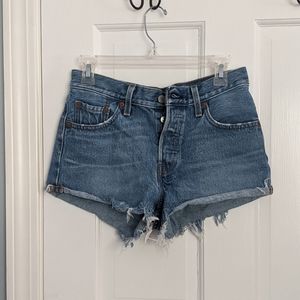 Levi's ripped denim shorts